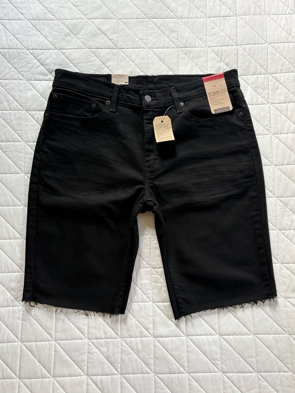 Levi's 511 Slim Fit Black Denim Cutoff Shorts - Men’s Size 34 NWT